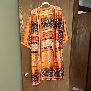 DR2 Multicolor Kimono with Orange and Black Patterns